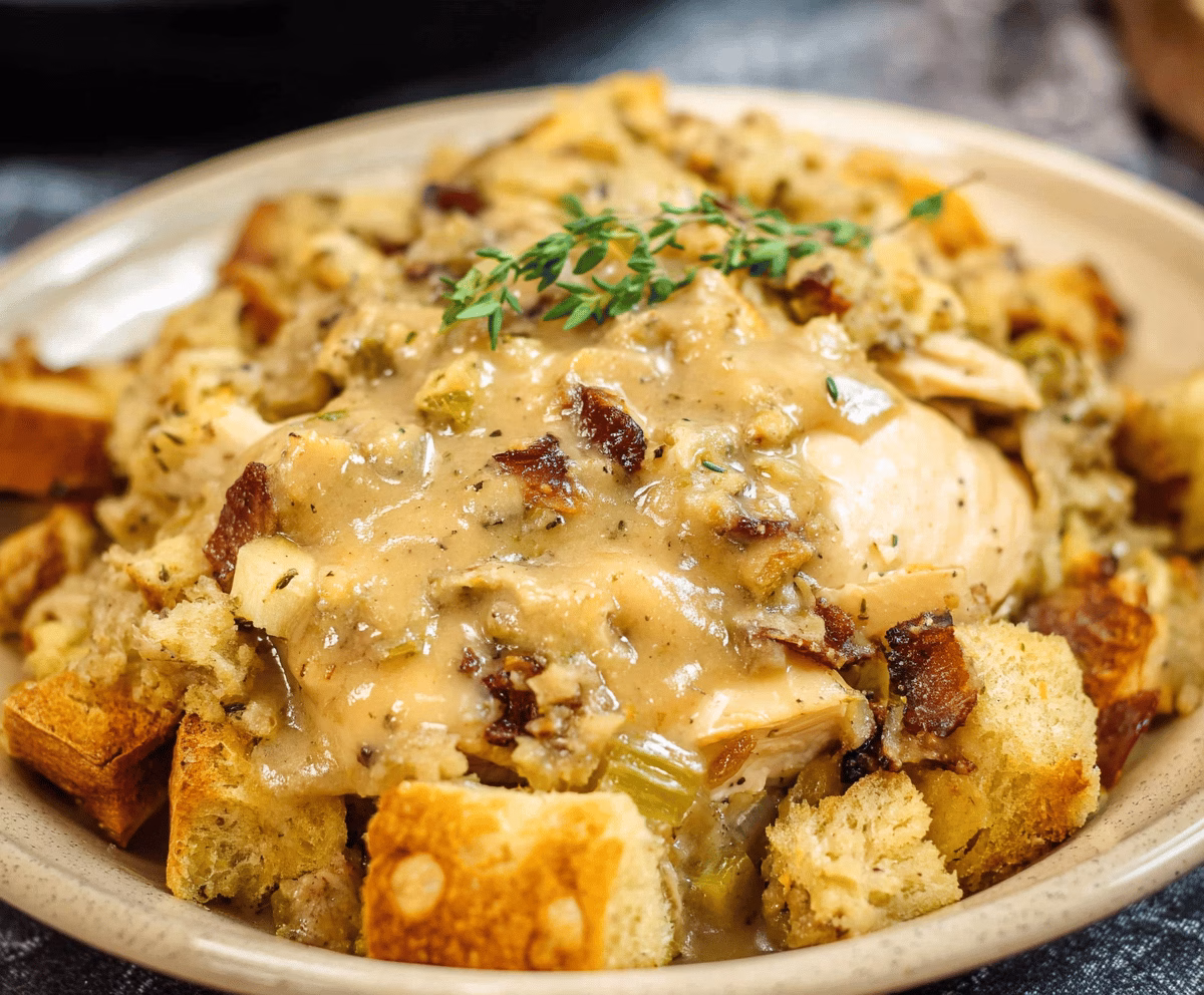 Easy Crock Pot Chicken and Stuffing Recipe