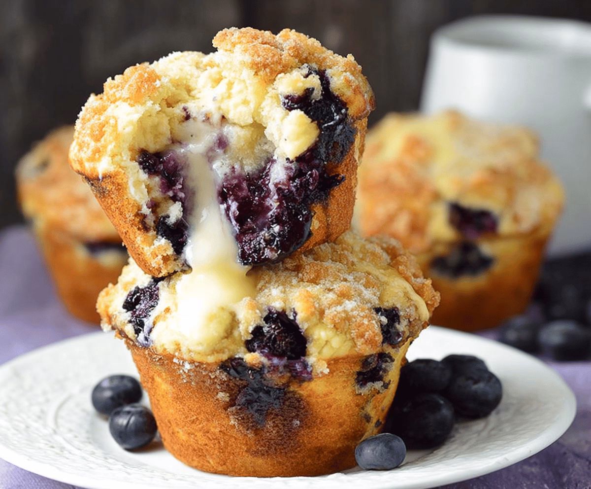 Easy Blueberry Cream Cheese Muffins Recipe