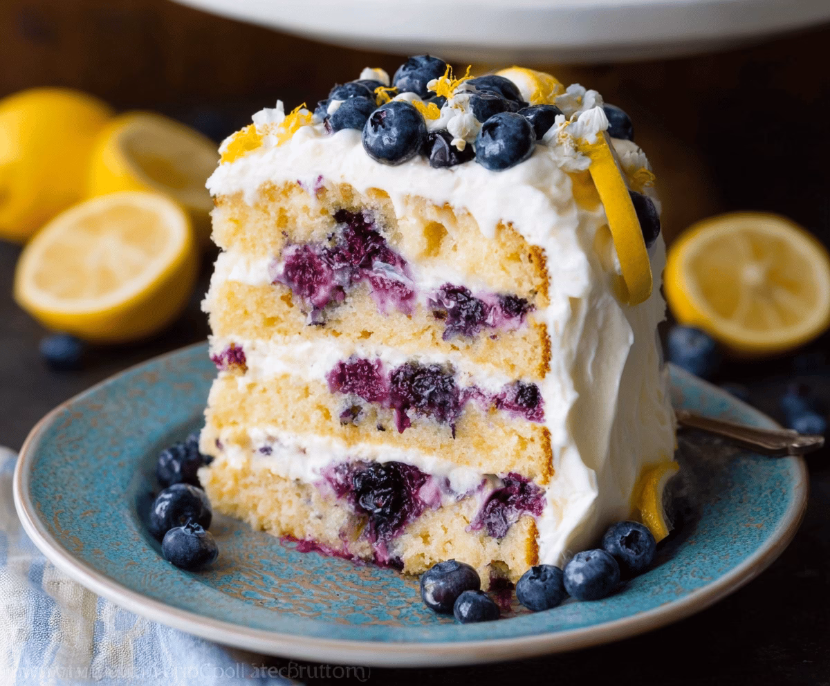 Moist Lemon Blueberry Layer Cake Recipe